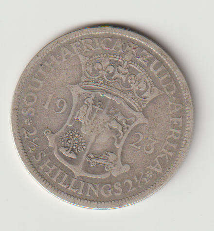 1925 UNION of S A Halfcrown 80% silver in F grade RARE DATE