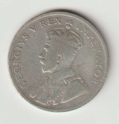 1929 UNION of S A  2 shillings 805 silver in F+ grade
