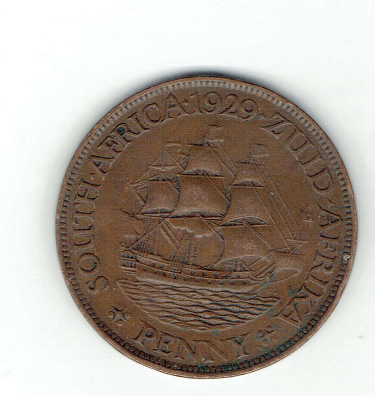 1929 UNION of S A half Penny in EF grade RARE IN HIGH GRADES
