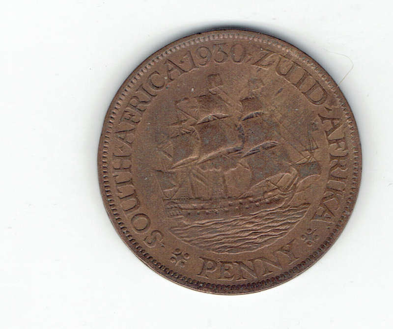 1930 UNION OF S A 1 Penny in EF grade