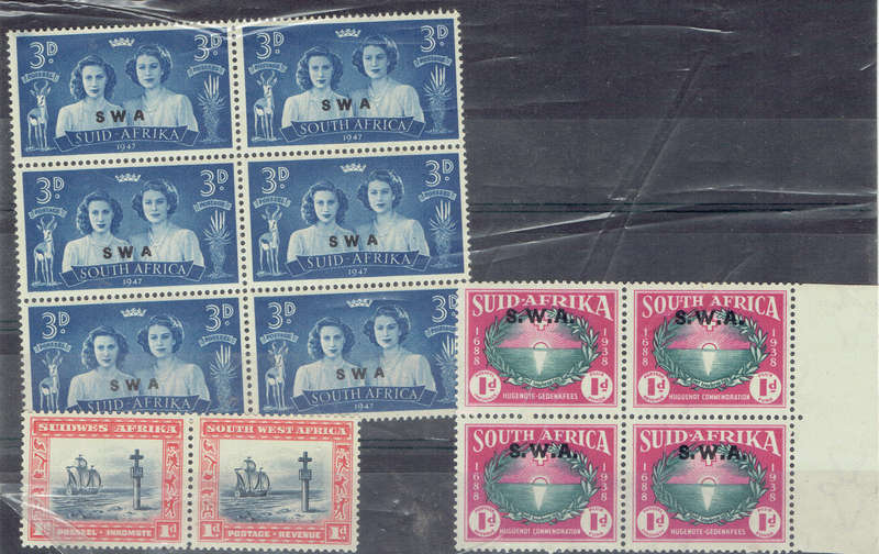 1931,1939,1947 S W A 1/2d pair 1d marg block of 4,3d block of 6 MNH CC124,139,164  CV   R981