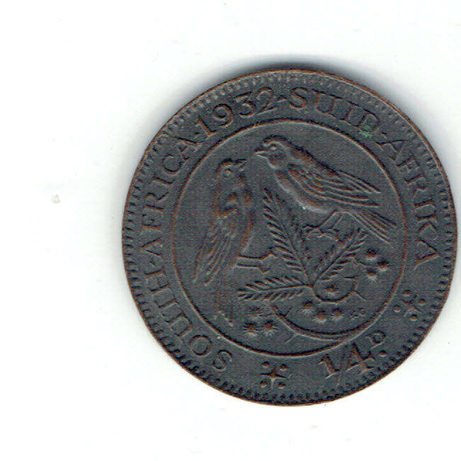 1932 UNION of S A farthing in EF grade