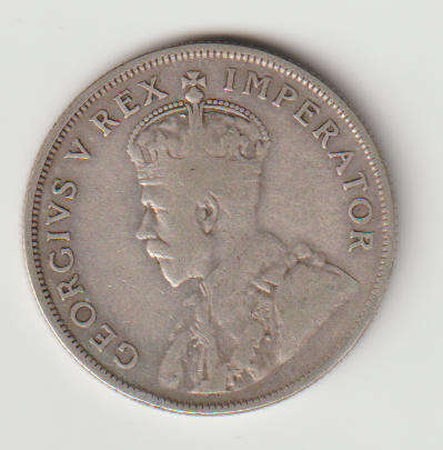 1933 UNION of S A 2 shillings in 80% silver in F grade RARE DATE