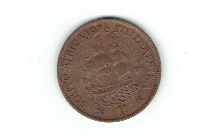 1936 UNION of S A 1 Penny in EF grade