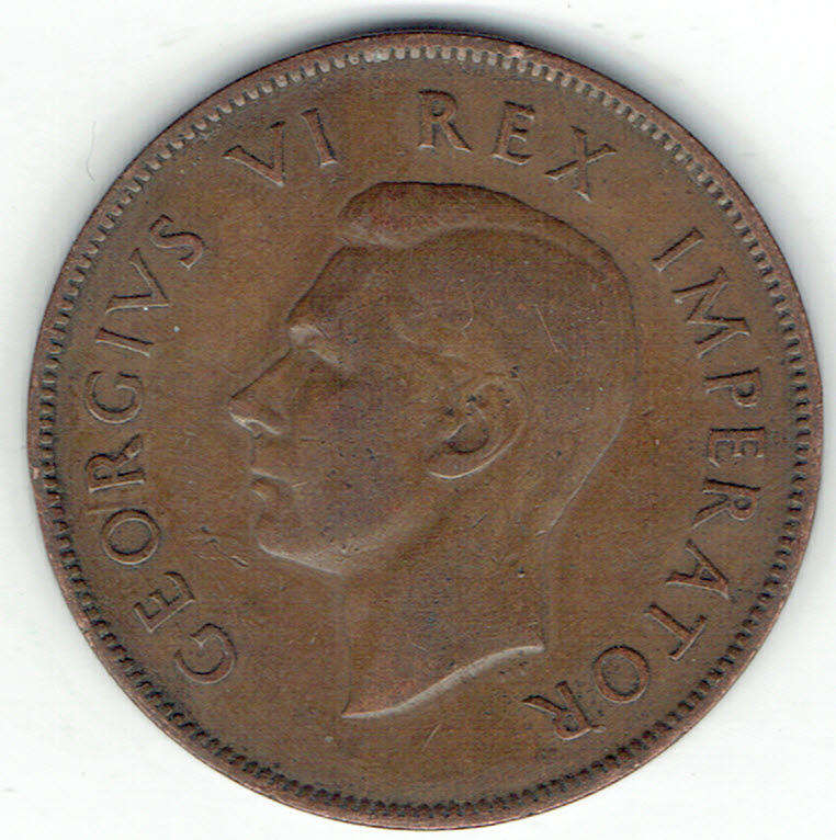 1939 UNION of S A 1 Penny in EF grade