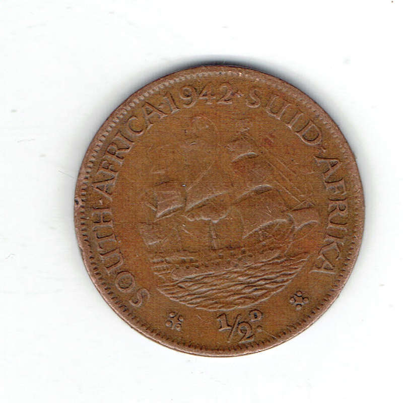 1942 UNION of S A half Penny in VF grade
