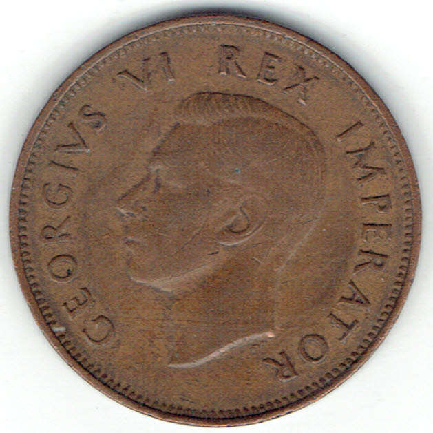 1947 UNION of S A Half Penny in EF grade