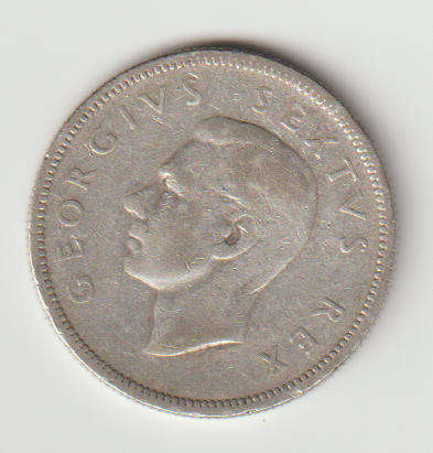 1951 UNION of S A 2 shillings in 80% silver in VF + grade
