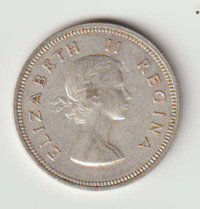 1954 UNION OF S AC 50% SILVER 2 SHILLINGS IN AU GRADE