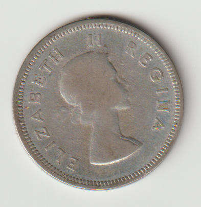 1954 UNION OF S A 2 SHILLINGS 50% SILVER IN VF  GRADE