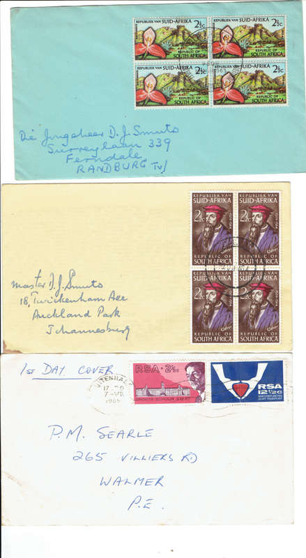 1963,1964,1969 R S A Private FDC's see scan CC 209,247,285,86 CV R125