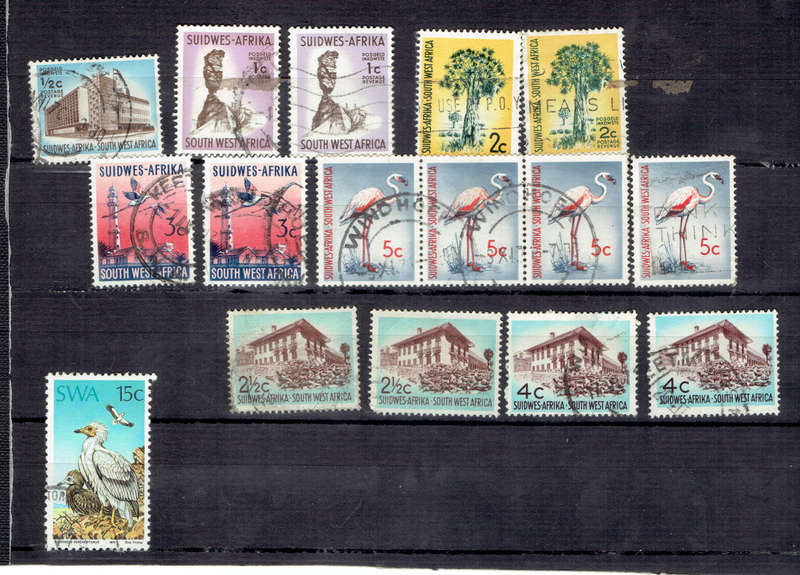 1961 S W A  16 used singles 1/2c,1c,2c,2 1/2c,3c,5c SEE SAN