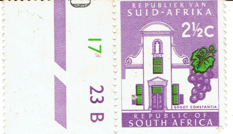 1967 R S A  2 1/2c marginal control single with wmk facing right  no  CC239a CV 17 23 B MNH  SCARCE