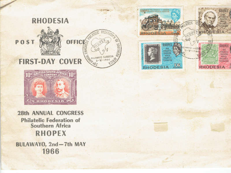 1966   Rhodesia  FDC 28th Annual Congress Philatelic Fed of Southern A frica