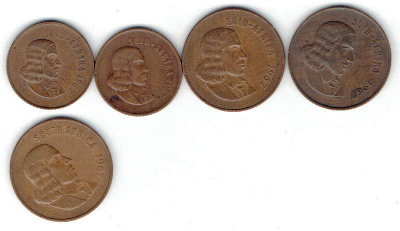 1967 R S A 1c Afr,and Eng,2c Afr 2 x ENG in EF+ grade