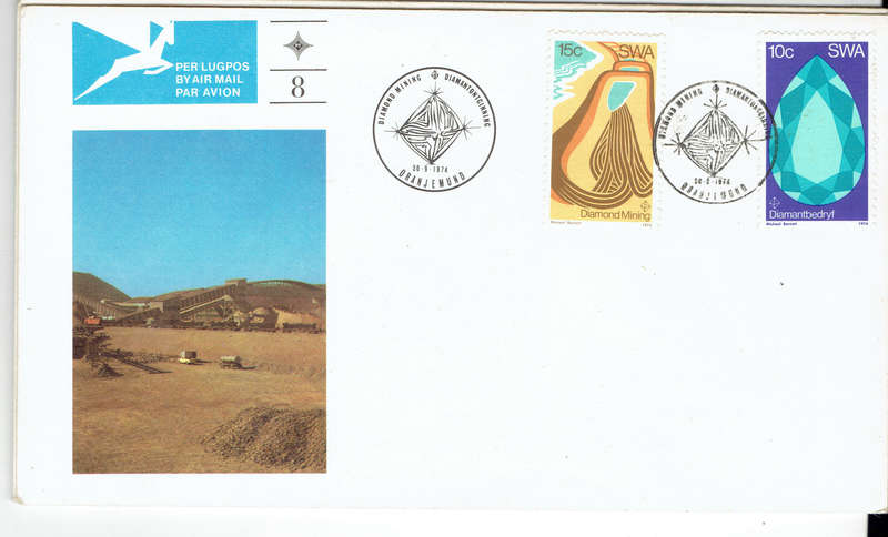 1974 S W A Diamond Mining in S W A FDC no 8