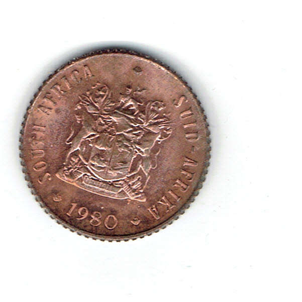 1980 R S A 1/2cent in Proof grade Bronze