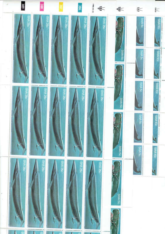 1977 -1981R S A and S W A Full sheets of sets x 1-10 sheets see scans