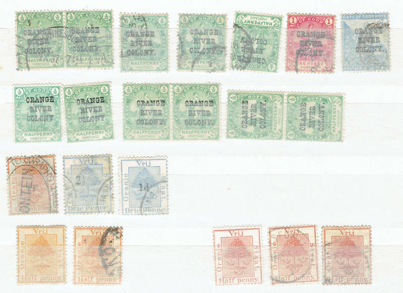 1890-1900 O F S 8 MLH  singles and 9 used singles see scan