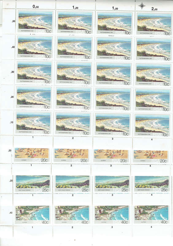 1977 -1981R S A and S W A Full sheets of sets x 1-10 sheets see scans