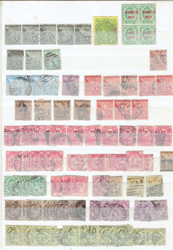 1893-1903 COGH 130 used singles see scan plus block of 6 and 4 not checked for varieties and colors