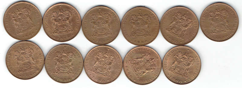 1990 R S A 2c x 11 in UNC grade