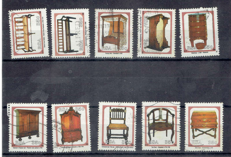 1992 RSA Antique Cape furniture used set CC767-777 CV 17