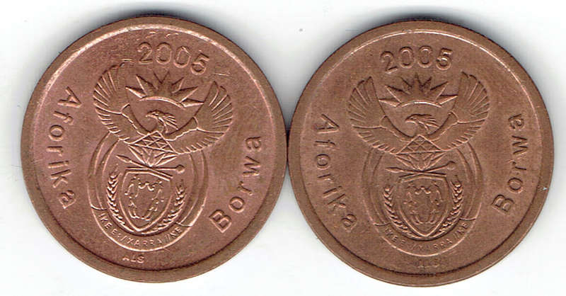 2004 R S A 5c bronze 5c x 2 in unc grade