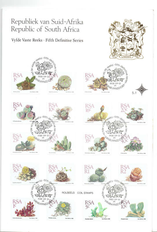 11988 R S A 5th Def Issue folder Succulants CC668-686