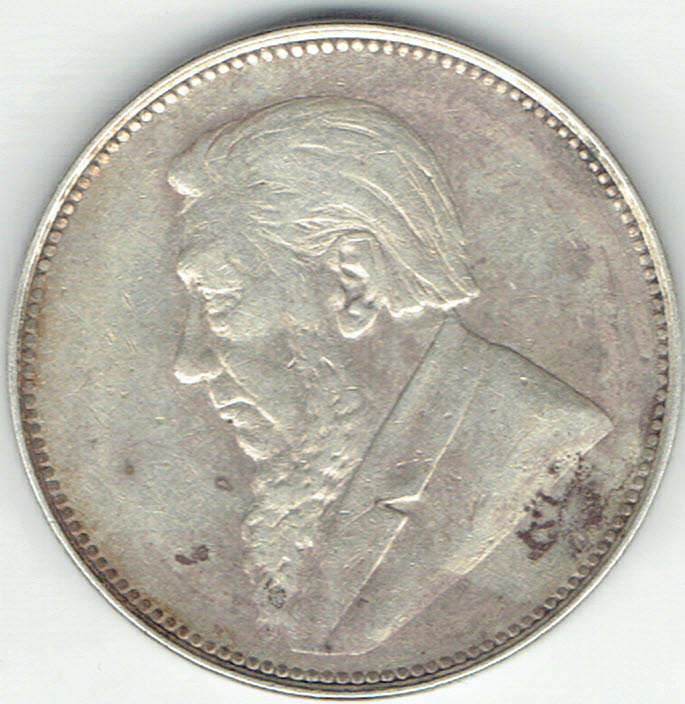 1897 Z A R 92% silver  2 shillings  in EF grade