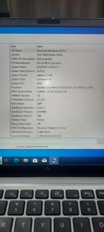 Dell Latitude i7 10th gen 7410