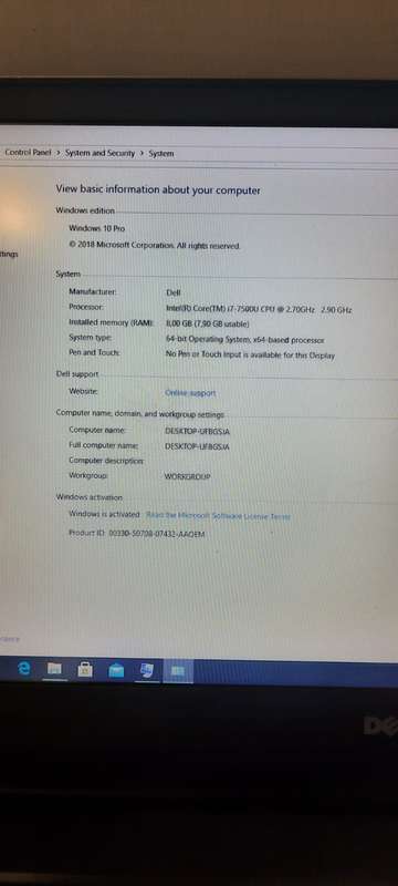 Dell Vostro 5568 i7 7th gen