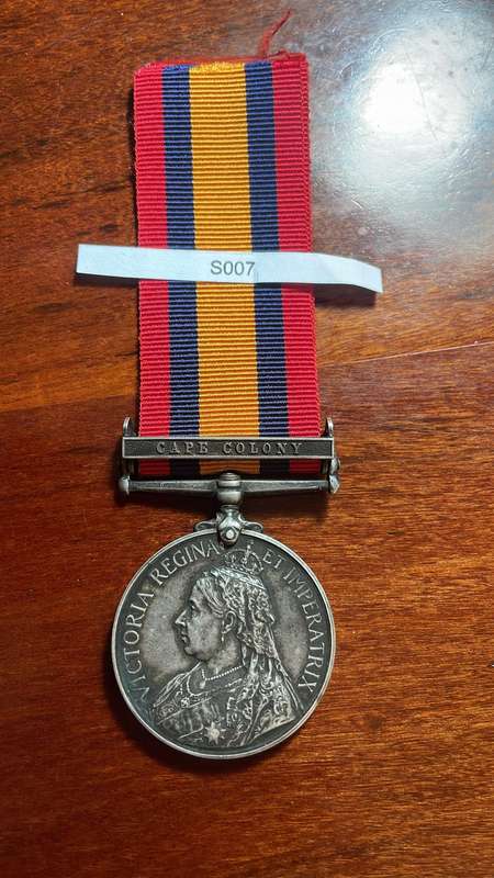 QSA - Queen South African Medal - Private 1336 Private L O'Keefe - Prince Alfred Vol Guard