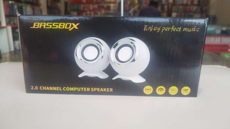 BASSBOX 2.0 Channel Computer SpeakerSpherical Design (White)