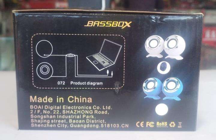 BASSBOX 2.0 Channel Computer SpeakerSpherical Design (White)