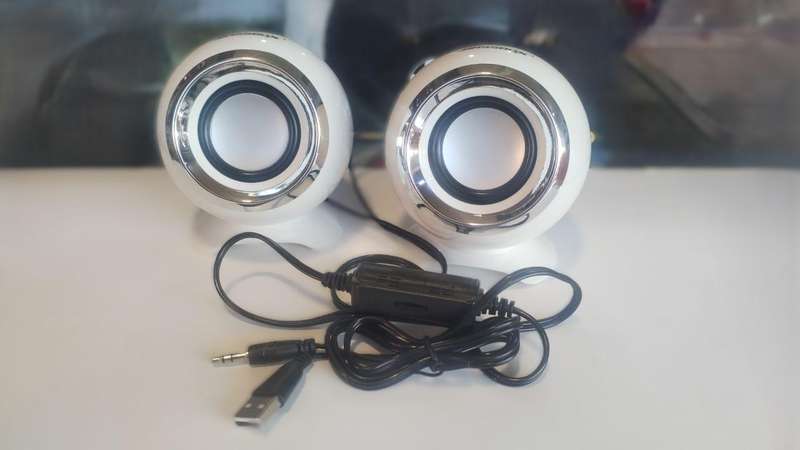 BASSBOX 2.0 Channel Computer SpeakerSpherical Design (White)