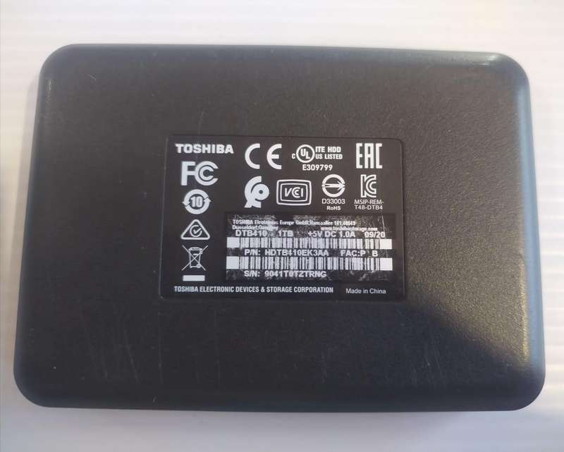 TOSHIBA 1TB EXTERNAL HDD