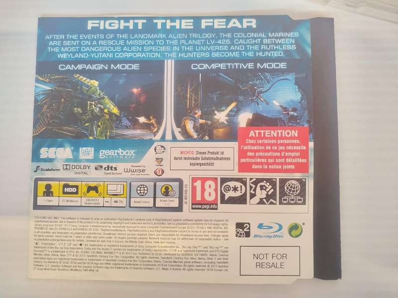 PS3 GAME: Aliens: Colonial Marines(2013)(CD cover)