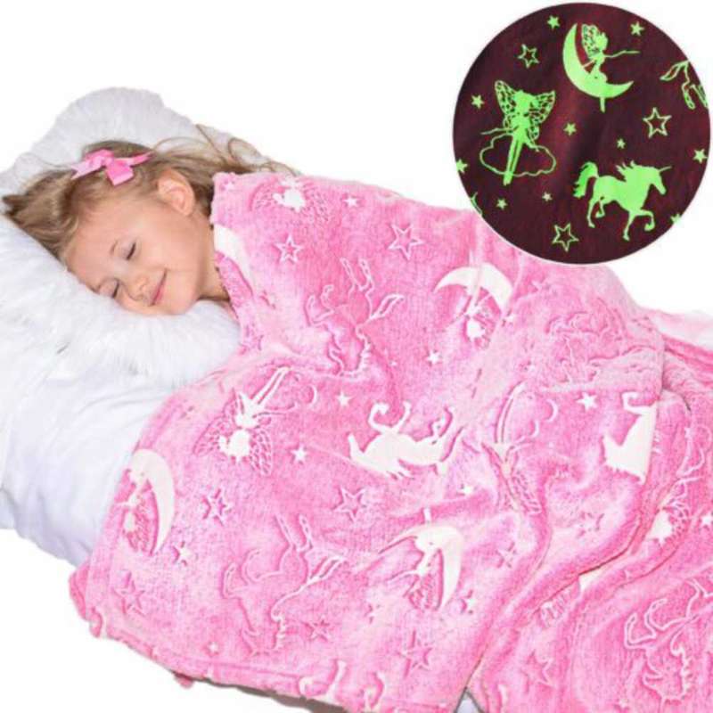 Glow in the dark blanket options pink unicorn for sale