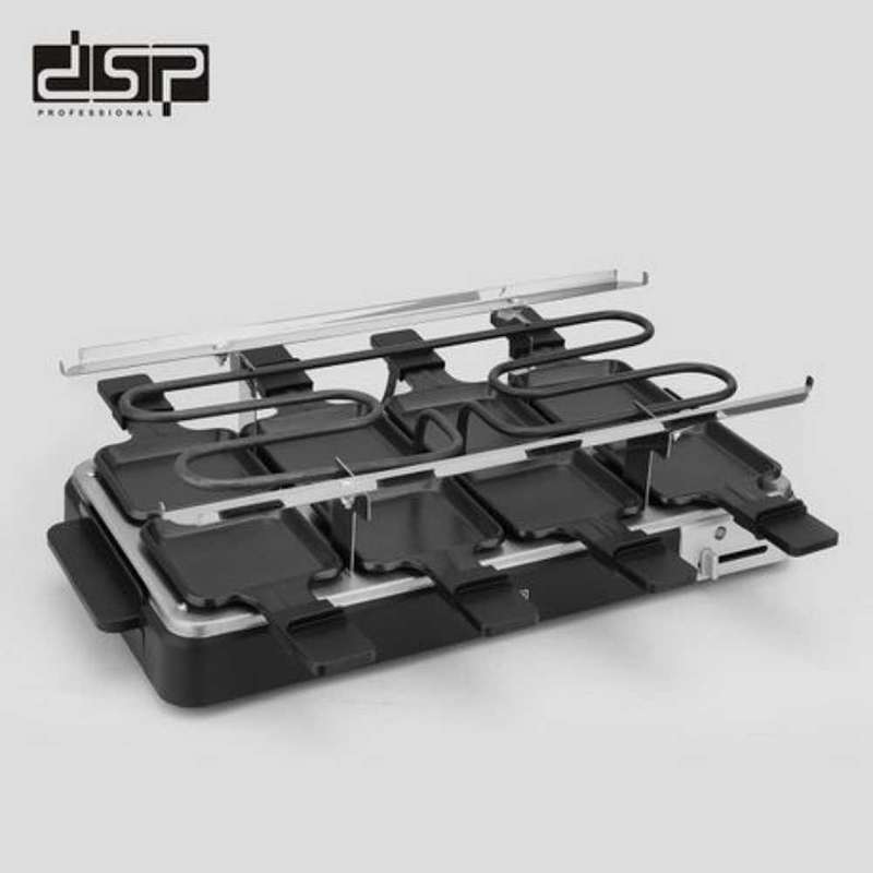 Non-Stick Raclette Grill 8 Person Indoor Grill Machine 8 Mini Grill Pan