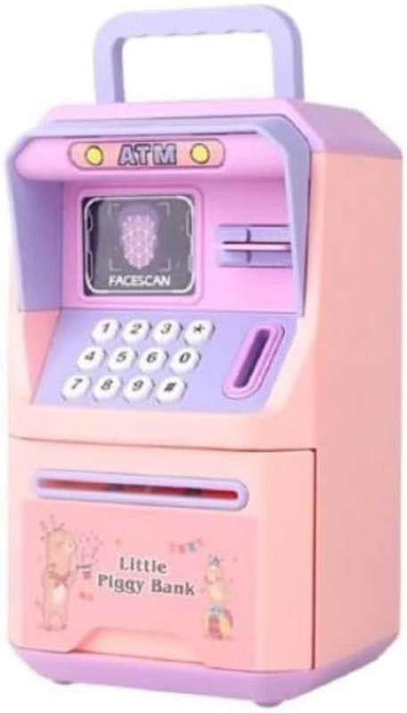 Smart Electronic Piggy Bank With Face Recognition - Pink