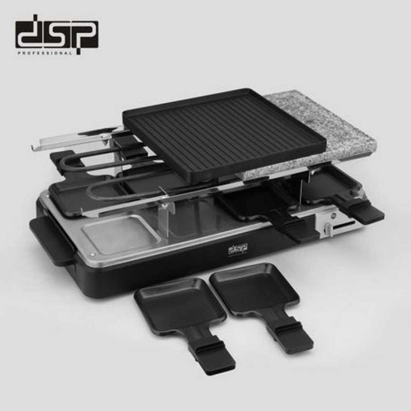 Non-Stick Raclette Grill 8 Person Indoor Grill Machine 8 Mini Grill Pan
