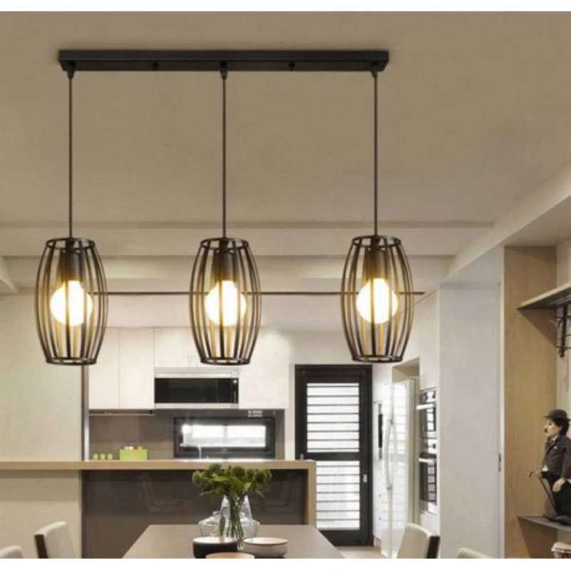 Metal Pendant with Cylindrical Pattern Lights