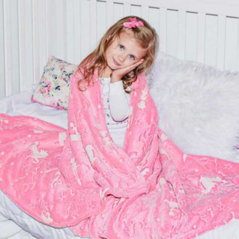 Glow in the dark blanket options pink unicorn for sale
