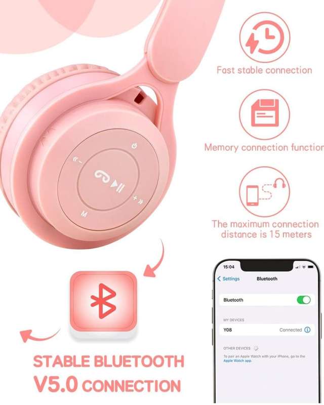 YO8 STEREO HEADPHONE®  WIRELESS ON-EAR HEADPHONES
