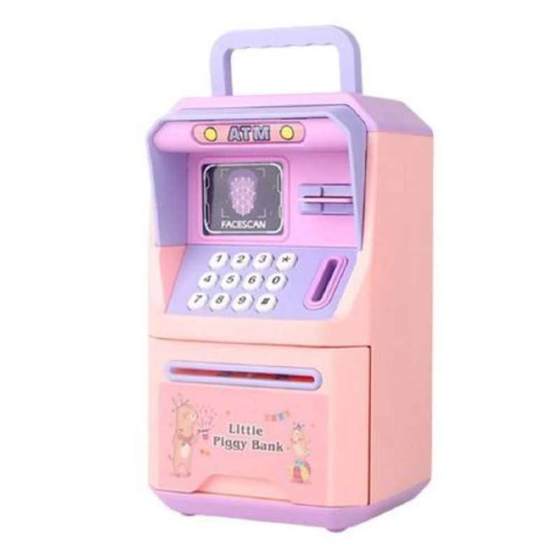 Smart Electronic Piggy Bank With Face Recognition - Pink