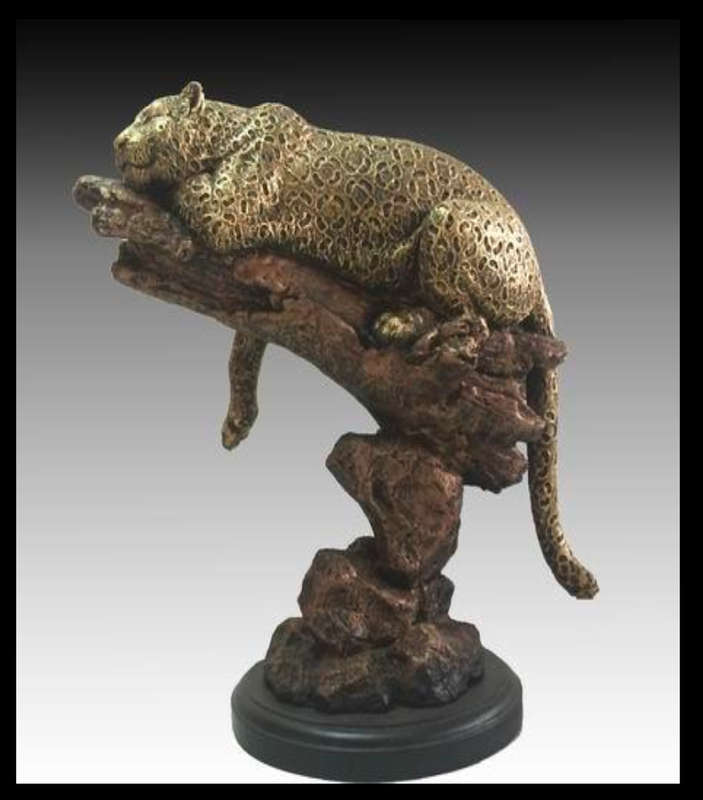 LC035 BRONZE LEOPARD ORNAMENT