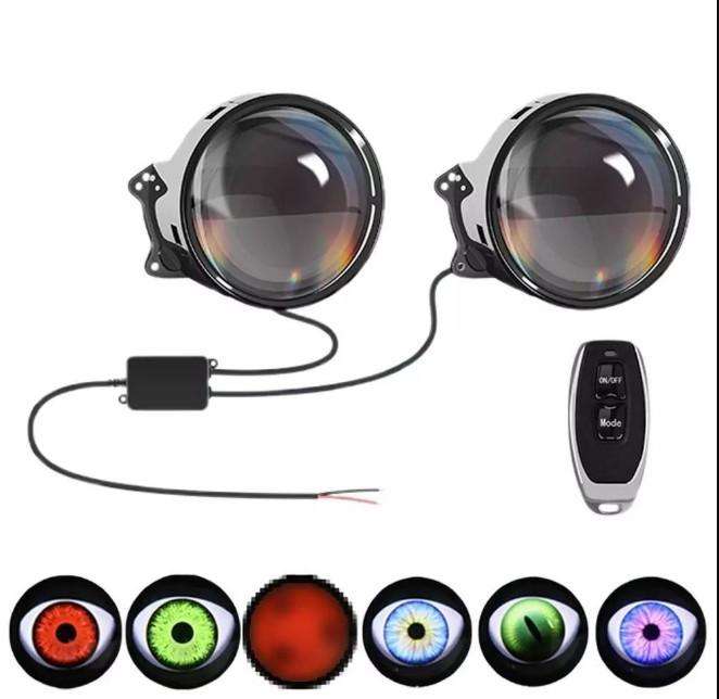 SECONDHAND Dynamic 3' Demon Eye Projector Lens GIMMICK Light With Remote - 2 Piece 12-36V