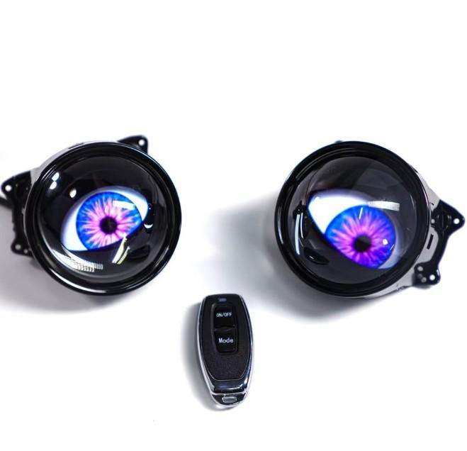 SECONDHAND Dynamic 3' Demon Eye Projector Lens GIMMICK Light With Remote - 2 Piece 12-36V