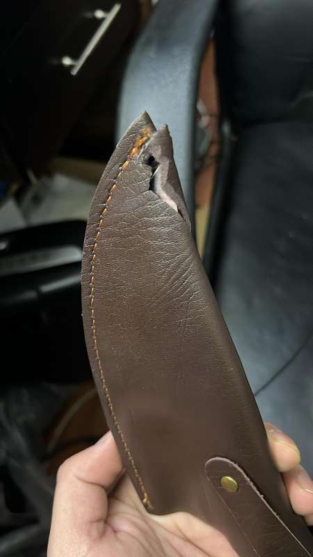SECONDHAND Pruchef - Sharp Chef Knife with Leather Sheath for Kitchen Home Outdoors
